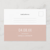 Blush Pink Retro Photo Bladwijzer Bewaar de datum Uitnodiging Briefkaart (Achterkant)