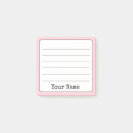 Blush Pink Retro Voeg Jouw naam toe gevoerd Post-it® Notes