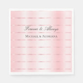  Blush Pink Ribbon bruiloft Vrijgezellenfeest Servet (Voorkant)