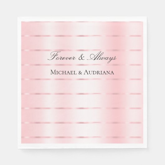  Blush Pink Ribbon bruiloft Vrijgezellenfeest Servet (Voorkant)