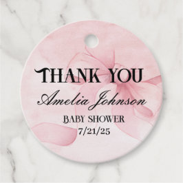 Blush Pink Ribbon Coquette Girl baby shower Bedankjes Labels