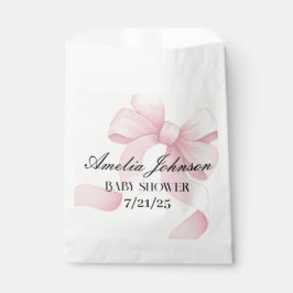 Blush Pink Ribbon Coquette Girl Baby shower Bedankzakje
