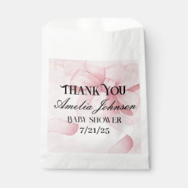 Blush Pink Ribbon Girl Baby shower Bedankt Bedankzakje