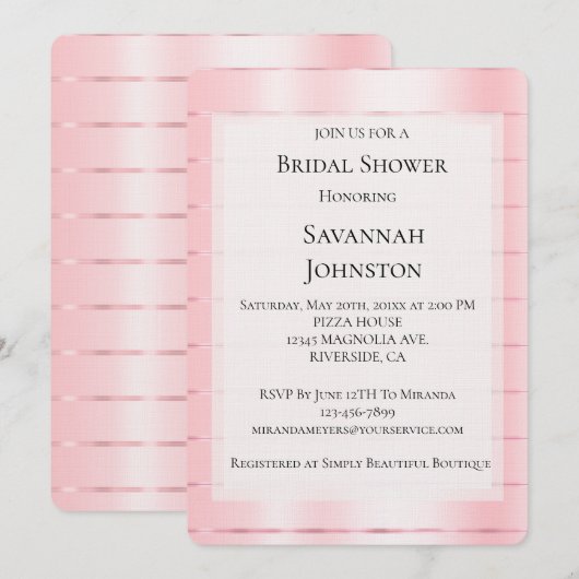 Blush Pink Ribbon Vrijgezellenfeest Kaart (Voorkant / Achterkant)