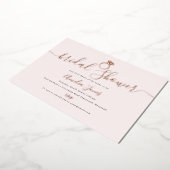 Blush Pink Ring Roos Goud Vrijgezellenfeest Folie Uitnodiging (Gedraaid)