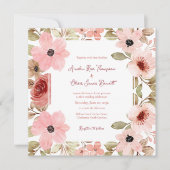 Blush Pink Romantic Floral Wedding Invitation (Voorkant)