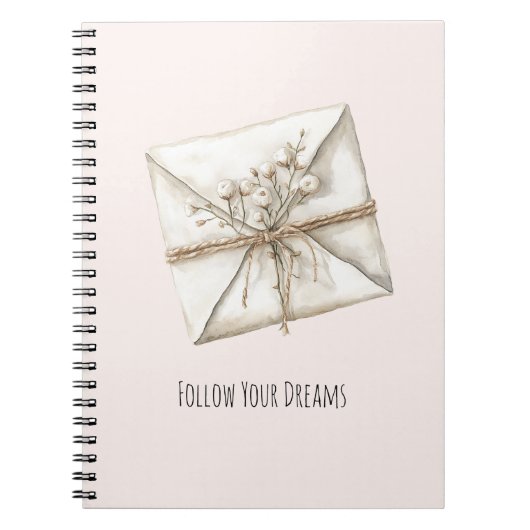 Blush Pink Romantic Flowers Envelope Dreams Notitieboek (Voorkant)