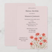 Blush Pink Romantic Red Roses Vrijgezellenfeest Kaart (Voorkant / Achterkant)