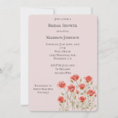 Blush Pink Romantic Red Roses Vrijgezellenfeest Kaart (Voorkant)