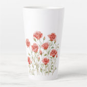 Blush Pink Romantic Red Roses Vrijgezellenfeest Latte Mok (Voorkant)