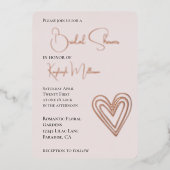 Blush Pink Romantisch Gelaagd Hart Vrijgezellenfee Folie Uitnodiging (Voorkant)