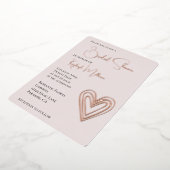 Blush Pink Romantisch Gelaagd Hart Vrijgezellenfee Folie Uitnodiging (Gedraaid)