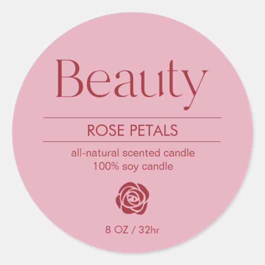 Blush Pink Ronde Product Label (Voorkant)