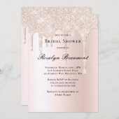 Blush Pink Roos Champagne Vrijgezellenfeest Kaart (Voorkant / Achterkant)