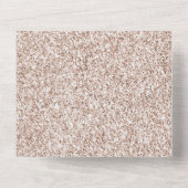 Blush Pink Roos Glitter Hecht All In One Uitnodiging (Achterkant)