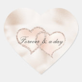 Blush Pink Roos Glitz Hearts Hart Sticker (Voorkant)