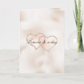 Blush Pink Roos Glitz Hearts Kaart (Voorkant)