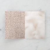 Blush Pink Roos Glitz Hearts Kaart (Binnen)