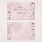 Blush Pink & Roos Gold Accommodaties Invoegen Kaar Visitekaartje (Voorkant /achterkant)