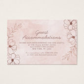 Blush Pink & Roos Gold Accommodaties Invoegen Kaar Visitekaartje (Voorkant)