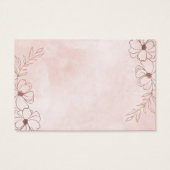 Blush Pink & Roos Gold Accommodaties Invoegen Kaar Visitekaartje (Achterkant)