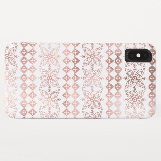 Blush Pink - Roos Gold Boho Bloemenpatroon Case-Mate iPhone Case (Achterkant (horizontaal))