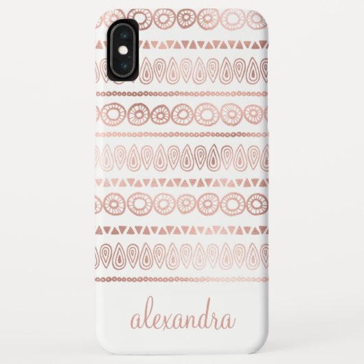 Blush Pink - Roos Gold Boho Pattern Monogram Case-Mate iPhone Case (Achterkant)