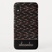 Blush Pink - Roos Gold Boho Pattern Monogram Case-Mate iPhone Case (Achterkant)