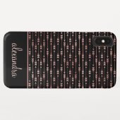 Blush Pink - Roos Gold Boho Pattern Monogram Case-Mate iPhone Case (Achterkant (horizontaal))