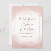 Blush Pink & Roos Gold Bridal Shower Invitation Kaart (Voorkant)