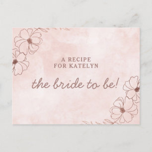 Blush Pink & Roos Gold Bride to Be Recipe Kaart