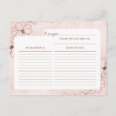Blush Pink & Roos Gold Bride to Be Recipe Kaart (Achterkant)