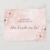 Blush Pink & Roos Gold Bride to Be Recipe Kaart (Voorkant)