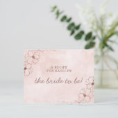 Blush Pink & Roos Gold Bride to Be Recipe Kaart (Staand voorkant)