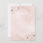 Blush Pink & Roos Gold Couple's Wedding Shower Kaart (Achterkant)