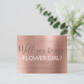 Blush Pink - Roos Gold Elegant Bloemenmeisje Uitnodiging Briefkaart (Staand voorkant)