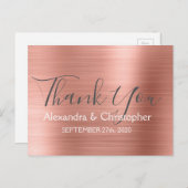 Blush Pink | Roos Gold Elegant Wedding Dank u Briefkaart (Voorkant / Achterkant)