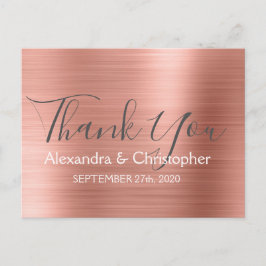 Blush Pink | Roos Gold Elegant Wedding Dank u Briefkaart