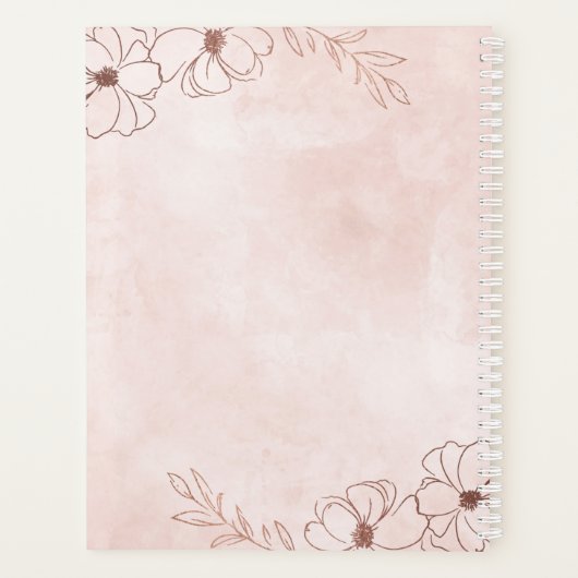 Blush Pink & Roos Gold Foil Save the Date Wedding Planner (Achterkant)