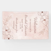 Blush Pink & Roos Gold Foil Vrijgezellenfeest Welk Spandoek (Horizontaal)
