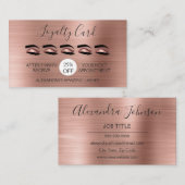 Blush Pink - Roos Gold Foil wimpers loyaliteit Klantenkaartje (Voorkant / Achterkant)