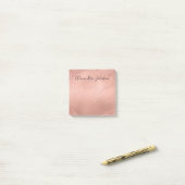Blush Pink - Roos Gold Folie Brush Stroke Post-it® Notes (Op bureau)
