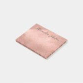 Blush Pink - Roos Gold Folie Brush Stroke Post-it® Notes (Schuin)