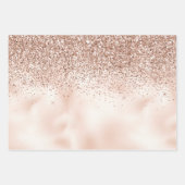 Blush Pink Roos Gold Glitter Stippen     Inpakpapier Vel (Voorkant 2)