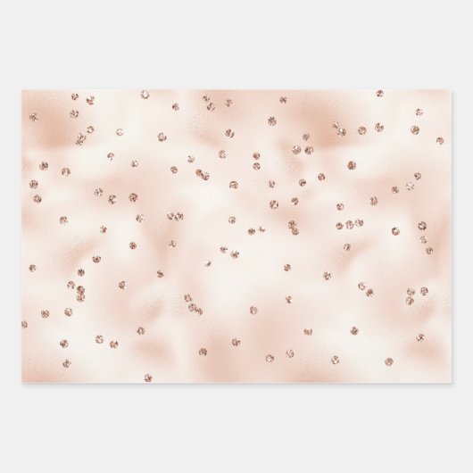 Blush Pink Roos Gold Glitter Stippen     Inpakpapier Vel (Voorkant)