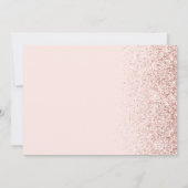 Blush Pink & Roos Gold Glitter Sweet 16 Invitation Kaart (Achterkant)