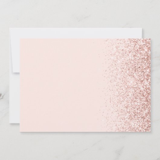 Blush Pink & Roos Gold Glitter Sweet 16 Invitation Kaart (Achterkant)