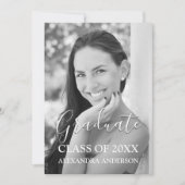 Blush Pink - Roos Gold Modern Graduation Party Kaart (Voorkant)