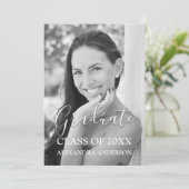 Blush Pink - Roos Gold Modern Graduation Party Kaart (Staand voorkant)