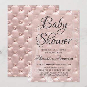 Blush Pink - Roos Gold Paris Baby shower Kaart